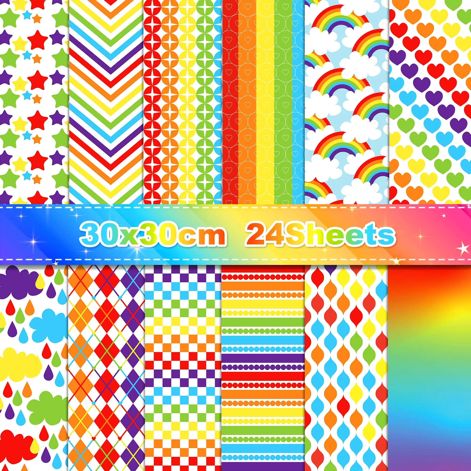 24 stücke Bunte Liebe Herz Sammelalbum Papier Regenbogen Scrapbooking Kunst Hintergrund Handwerk Papier Origami, Der Karte Fotoalbum Dekor Image