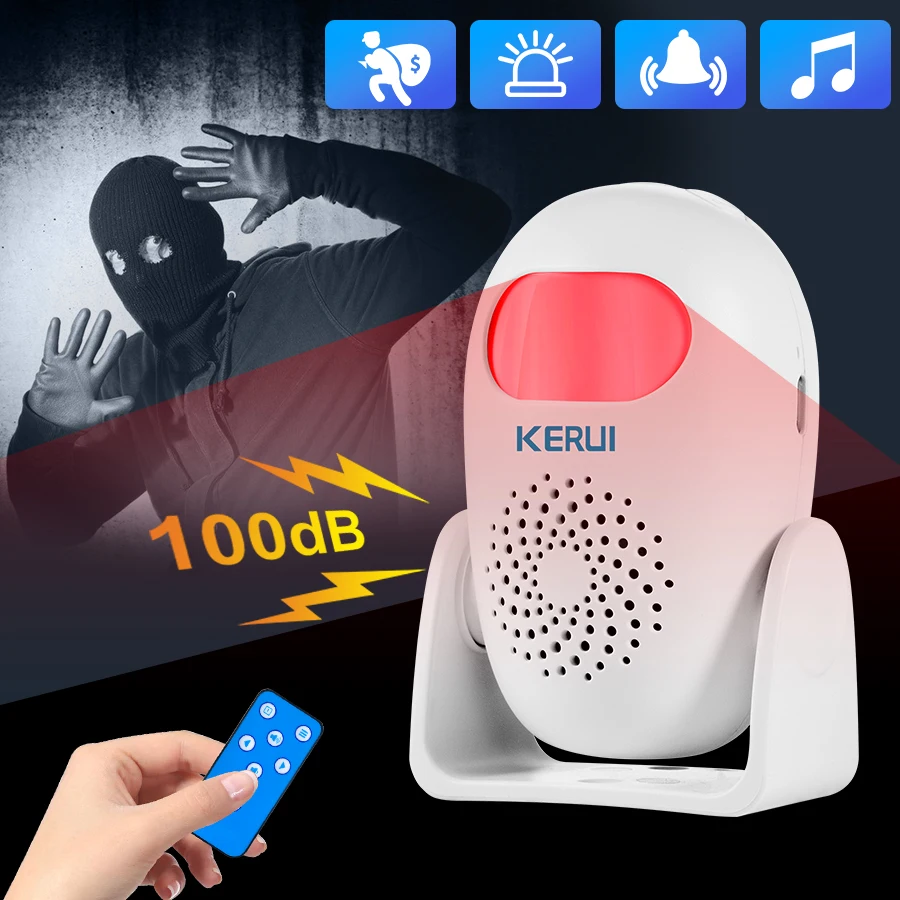 KERUI M120 PIR-Bewegungsmelder, Alarm, Infrarot, Diebstahlschutz, Einbrecher, Willkommensglockenspiel, menschlicher Bewegungsmelder, Garage, Geschäft, Heimsicherheit