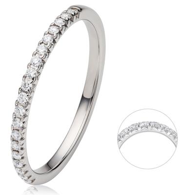 Diamantring ONE ELEMENT "0.15 ct Diamant Brillant Memoire Ring aus 585 Weißgold" Gr. 54, silber, Fingerringe, Damen, 54, Weißgold 585-Diamanten, Weißgold 585, Diamanten, Damen Gold Schmuck Memoire Image