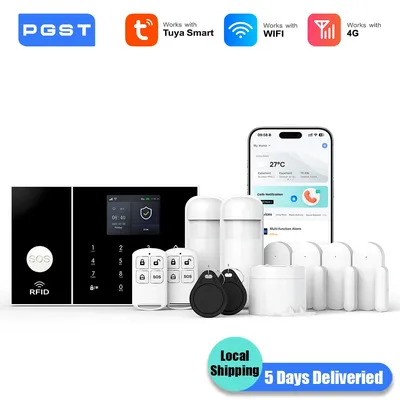 PGST WiFi 4G Sicherheit Schutz Tuya Smart Leben Home Automation Motion Sensor Alarm Sicherheit System Kit Set Alexa Anti diebstahl