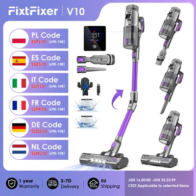 FixtFixer 500W Akku Staubsauger, 6 in 1 Kabellos Mit LED-Anzeige, 80Mins, 1.1L Vacuum Cleaner für Image