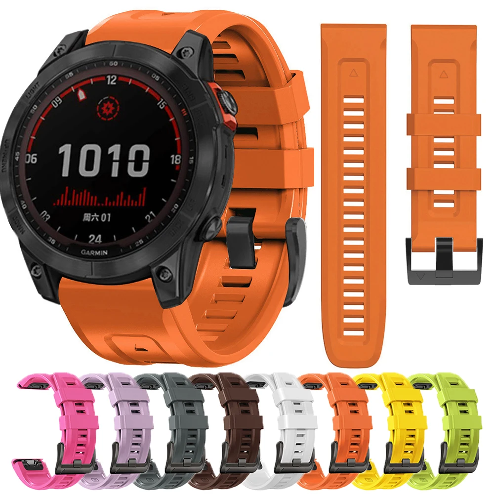 22MM 26MM Silikonarmband für Garmin Fenix 7 7X 6X 6 Pro 5 5X Plus Epix Gen2 Forerunner945 Armband QuickFit Release Uhrenarmband Image