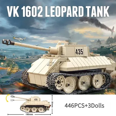 Militärischer Zweiter Weltkrieg VK-1602 Leopard Light Tank Baustein Spielzeugsammlung Modell Kinder für Weihnachts- und Geburtstagsgeschenke Image