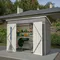 Outdoor Storage Shed, Large Metal Utility Tool Sheds with Floor Frame, Steel Garden Shed for