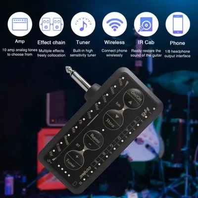 ​​M-VAVE H8 Wireless Guitar Amp w/ Delay/Reverb FX, Headphone & PA Output - Rechargeable Mini for