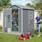 6x4 FT Resin Storage Shed Outdoor with Floor & Lockable Door - Heavy Duty Garden Shed for Backyard,
