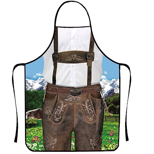 Oktoberfest Schürze Dirndl Lederhosen Oktoberfest / Bier Bayerisch Bayerisches Paar Wiesn Traditioneller Stil Wiesn Herren Party Bier Festival Stoff im traditionellen Stil Schürze Image