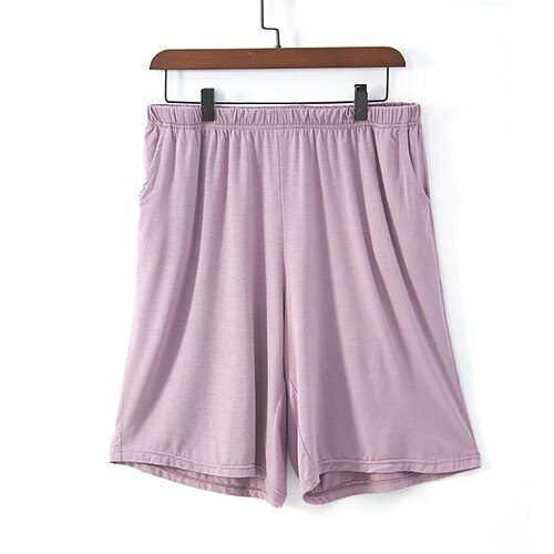 Herren Freizeitkleidung Pyjamashorts Einfach Mode Klassisch Lässig Heim Täglich Bett Baumwolle Komfort Atmungsaktiv Weich Shorts Elastischer Bund Sommer Schwarz Rosa Image