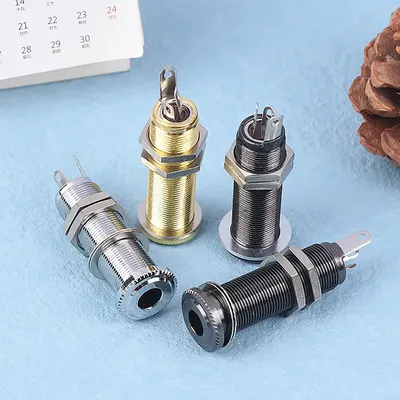1/4 Inch Output Straight Tube Style Anti-noise Audio Jack Brass Electric Guitar Bass Jack Plug