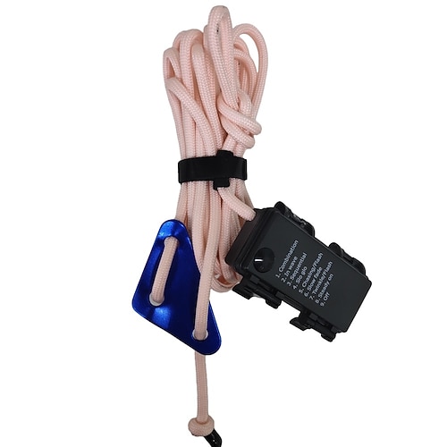 1 Stück Outdoor-Camping-Lichterkette – 3 m/5 m/10 m, IP66 wasserdicht, winddichtes Zeltdachseil mit 8 Beleuchtungsmodi, langlebigem Design und wasserdichtem AA-Batteriefach Image