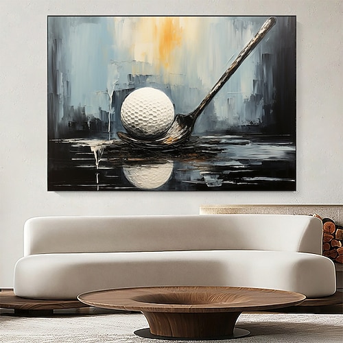 handgefertigtes Original Golfsport Ölgemälde auf Leinwand abstrakte Golfball Wandkunst für Wohndekoration mit gespanntem Rahmen ohne Innenrahmen Gemälde Image