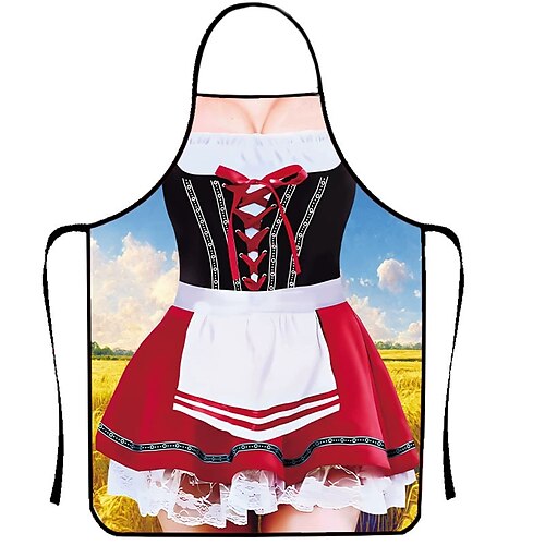 Oktoberfest Schürze Dirndl Lederhosen Oktoberfest / Bier Bayerisch Bayerisches Paar Wiesn Traditioneller Stil Wiesn Damen Party Bier Festival Stoff im traditionellen Stil Schürze Image