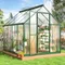 6x7.5 FT Greenhouse for Outdoors, Polycarbonate Greenhouse with Quick Setup Structure and Roof Vent,