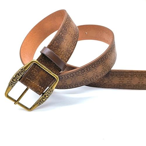Herren Gürtel Taillengürtel Braun Legierung Langlebig Verstellbar Blumen Outdoor Täglich