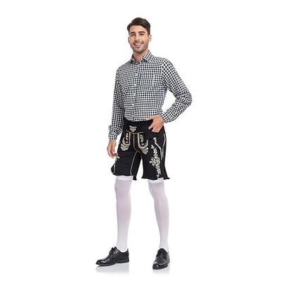 Oktoberfestbier Kostüm Outfits Lederhosen Hemd Dienstmädchen Bayerisch München Wiesn Herren Karneval Bier Festival Stoff im traditionellen Stil Image