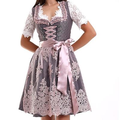 Oktoberfestbier Kostüm Spitze Kleid Schürze Dirndlbluse Dienstmädchen Bayerisch Deutsch München Wiesn Damen Bier Festival Stoff im traditionellen Stil Image