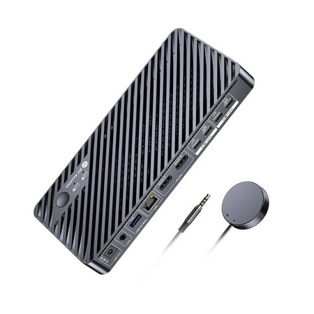 AV Access Docking Station KVM Switch 2 Monitors 2 Laptops 4K KVM Switch Dual Monitor 100W PD for Each PC 1G Ethernet EDID Emulation Ideal for Home Office & Gaming(KD-E20)