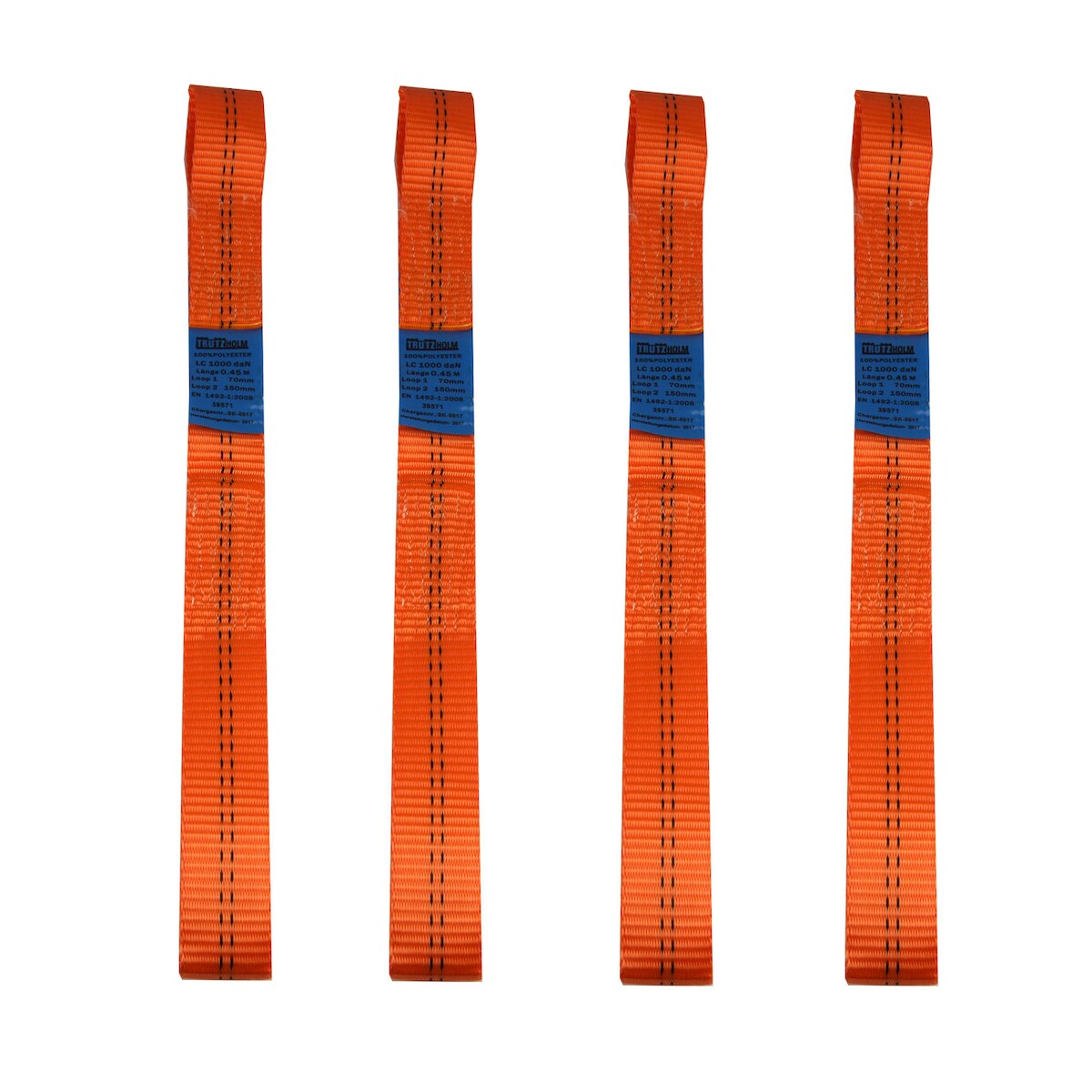 TRUTZHOLM 4 Gurtschlaufen Doppelschlaufe Spanngurt für Motorrad Motorradspanngurt ORANGE Image