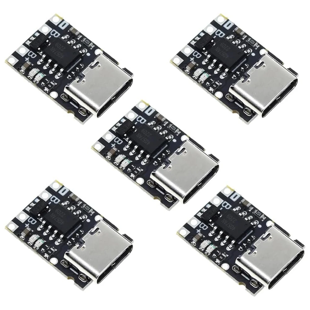5 pz TP4057 1A 3.7 V Scheda di Ricarica Della Batteria Al Litio con Protezione Tipo-C USB C Scheda di Ricarica Della Batteria Li-Ion Sopra TP4056