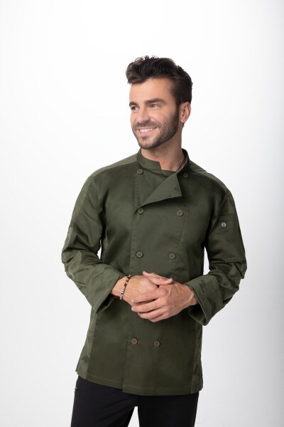 Chef Works® Kochjacke MOJAVE Flex Serie nachhaltig, Knöpfe, Cool Vent™, Olive, Größe XL Image
