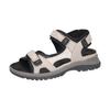 Trekkingsandale WALDLÄUFER "H-Sora", Damen, Gr. 4 (37), grau (hellgrau, schwarz), Nubukleder, Textil, sportlich, Schuhe, Outdoorschuh, Sommerschuh, Keilabsatz, in bequemer Schuhweite H