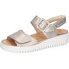 Plateausandale WALDLÄUFER "H-WILLOW", Damen, Gr. 4,5, gold (goldfarben), Nappaleder, metallic, Basic, Schuhe, Sommerschuh, Klettschuh, Bequemschuh mit Korkfußbett, H-Weite