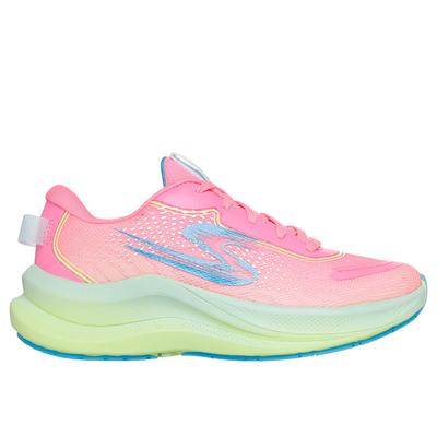 Skechers Girl's Max Cushioning Ascend - Aura Speed Sneaker | Size 12.5 | Neon Pink | Textile/Synthetic | Machine Washable