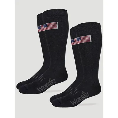 Wrangler Mens Ultra Dri USA Tall Boot Sock Charcoal Size L