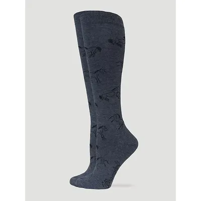 Wrangler Horse Boot Sock Charcoal Size M