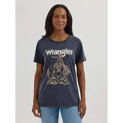 Wrangler Western Graphic Boyfriend Tee Black Beauty Size XXL