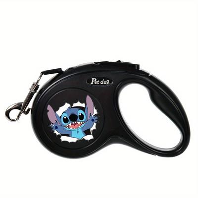 TEMU 1pc Stitch-themed Retractable Dog Leash - Automatic, Anti- , Adjustable For Small To Medium Breeds, Ideal For Walking, Running, Hiking & Training, Dog Accessories | | Adjustable Leash Image