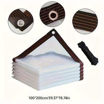 TEMU An Transparent Pvc Privacy Screen, Clear Outdoor Weather Protection Curtain Suitable For Patios, , Gardens, Greenhouses, And Camping With Sizes Of Rv Windshields And Sunshade Covers Image