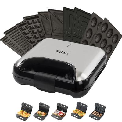 TEMU Zilan Sandwich Maker Nut Baker Contact Grill Electric Grill With Interchangeable Plates For Sandwich (square & Triangle) Belgian Waffle Coating Cool- Image