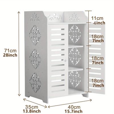 TEMU 3/ 4/ 5 Tier Shoe Storage Cabinet Unit Cupboard Hallway Living Room Shoe Rack Image