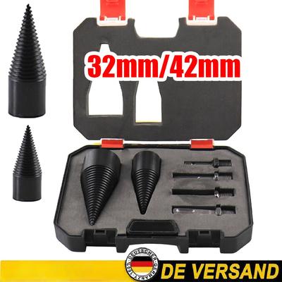 TEMU Splitting Drill Bit Set 32mm+42mm+4 Kinds Of Connecting Rods Plastic Box Packing Image