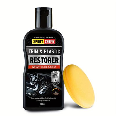 TEMU 200g Xpertchemy® Trim & Plastic Restorer, Instant Black & Shiny Finish, Long-lasting, , For Car & Motorcycle Trim, Plastic Restoration Image