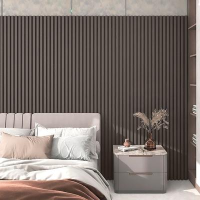 TEMU Wooden Veneer Acoustic Panels, Set Of Cladding, 3d Wall Panels, 120 X 60 Cm, Acoustic Felt Slat Wall For Living Room, Office, Bedroom Image