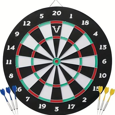 TEMU Rubber Dart Board With 6 Colorful Darts - Durable, Easy-to-hang Design For & Adults, Indoor Or Outdoor Play, Play | Traditional Dartboard | Easytohang Board, Dart Boards For Adults