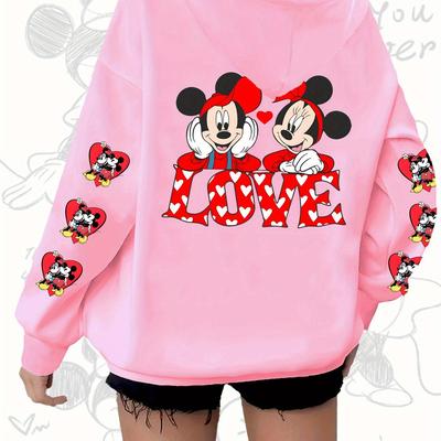 TEMU [authorized] 's Graphic Print, Hooded Athleisure Sweatshirt, Front Zipper Design, Fall/ Winter Style Image
