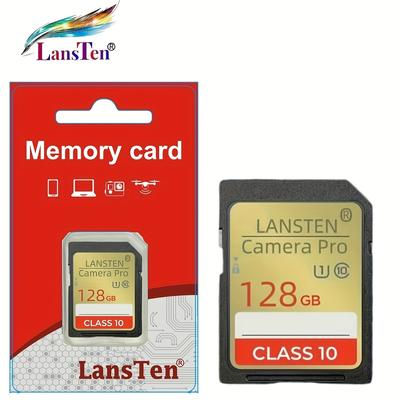 TEMU Lansten Memory Card - 16gb, 32gb, 64gb, 128gb, Class 10, 3d/4k Video Support, For Cameras, Smartphones & More - Without Battery, Camera Card Image
