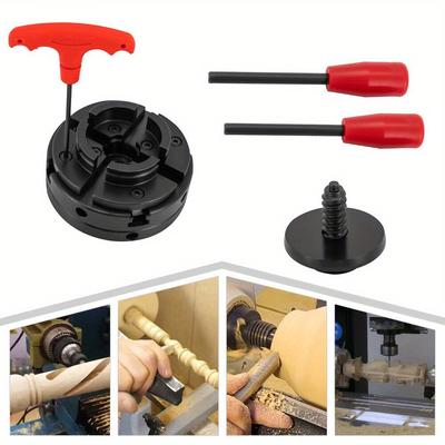 TEMU Wooden Lathe Lining 4-baking Feed Set Feed Set M18 45# Steel Round Black Used In Such As Mechanical , Automobile Manufacturing, Aviation Manufacturing