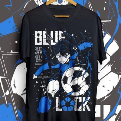 TEMU Isagi Anime T-shirt - Meguru Bachira Graphic Tee With Soccer Jersey Design, Print, Regular Fit Round Neck Casual Shirt For Adults, Hand Wash Only, Apparel | Bohemian Style | Nontransparent Fabric Image