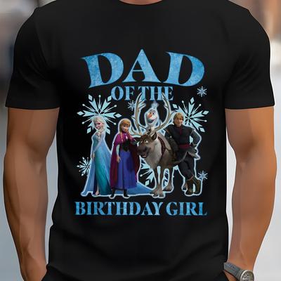 TEMU , Dad Of The Birthday Girl Group Shot Chest -shirt, Cotton Men's T-shirt, , , Outdoor Sports, Suitable For All , For Holiday And Birthday Gifts( ) Image