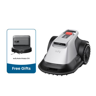 eufy Robot Lawn Mower E15 + eufy Auto-Empty C10 Gray