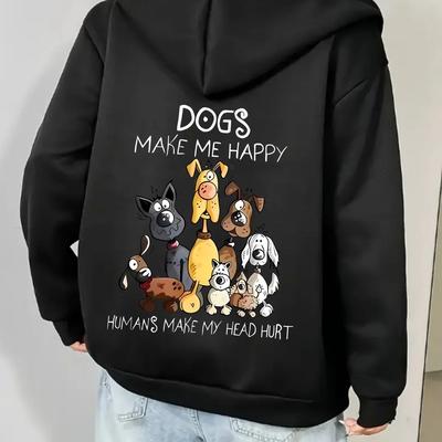 TEMU Versatile Women's Autumn And Winter , Dog, Letter Print Hoodie, Fashionable Sports Casual Zip Jacket, Women's Zip-up Sweatshirt. Image