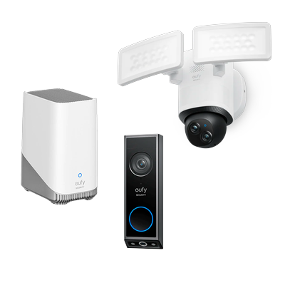 Video Doorbell E340 + Floodlight Camera E340 + Homebase 3 BUNDLE