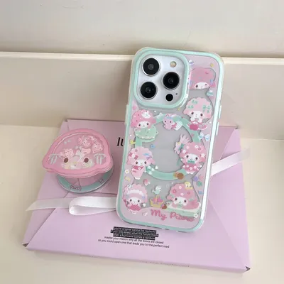 New pink cat shake stand Phone Case For iPhone 16 15 14 13 Pro Max fundas iphone 16 case Protective cover case Protective cover