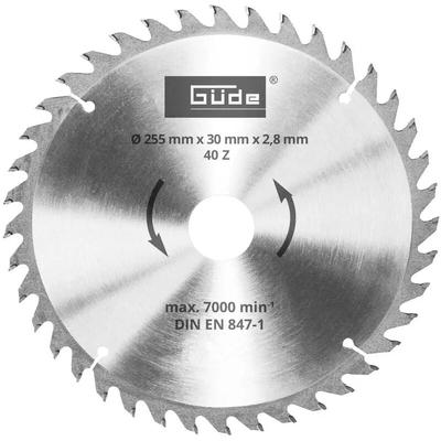 Güde Holzsägeblatt HM 255x30x40Z Hartmetall Wippsägeblatt Kreissägeblatt Image