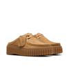 Clog CLARKS "Torhill Mule", Damen, Gr. 42, light tan nubuck, Nubukleder, casual, Schuhe, Plateausandale, Mules mit Plateausohle und Ziernaht