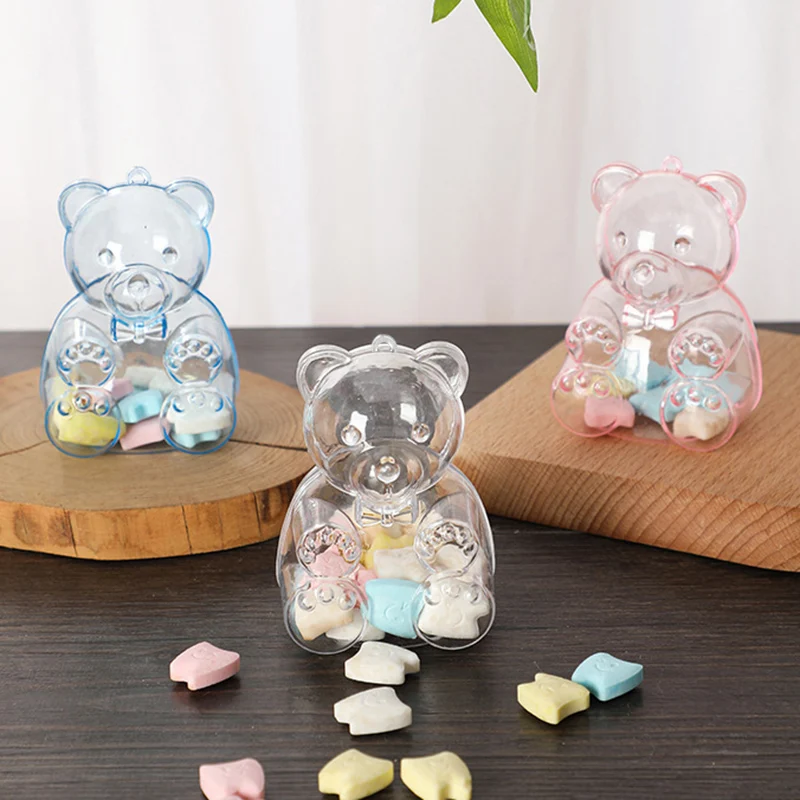 5/10 stücke Bär Geformt Acryl Candy Boxen Transparent Schmuck Snack Geschenk Verpackung Box Hochzeit Geburtstag Party Baby Dusche Liefert Image
